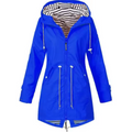 Women's Raincoat - Waterproof Long Model - Adjustable Waist - Hood with Lining