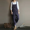 Women's Overall - Soft Corduroy - Casual Loose Fit - Adjustable Straps - Practical Pockets