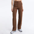 Women's Suit Pants - High-Waisted - Wide Legs - Elegant with Pockets