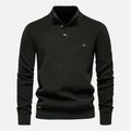 Men's Turtleneck Sweater – Wool Blend – Slim Fit – Rib Knit with Button Details