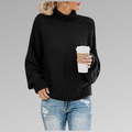 Women's Knit Sweater - Oversized Fit - Turtleneck - Soft and Warm