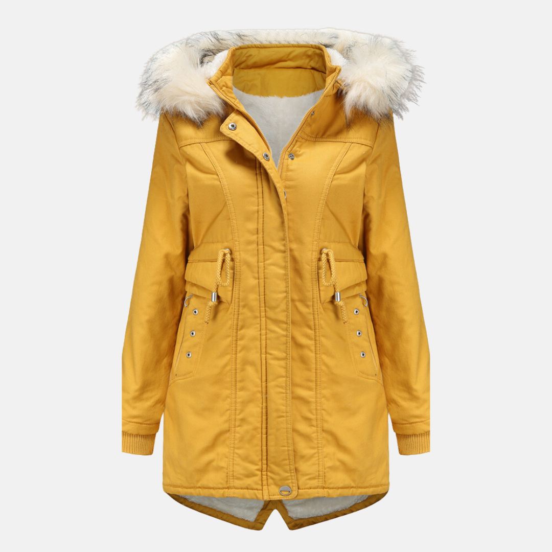Weather-Resistant Faux Fur Hood Parka Jacket