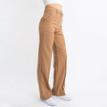 Women's Suit Pants - High-Waisted - Wide Legs - Elegant with Pockets