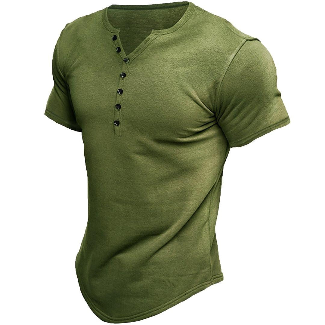 Breathable Cotton Casual Fit Henley T-shirt