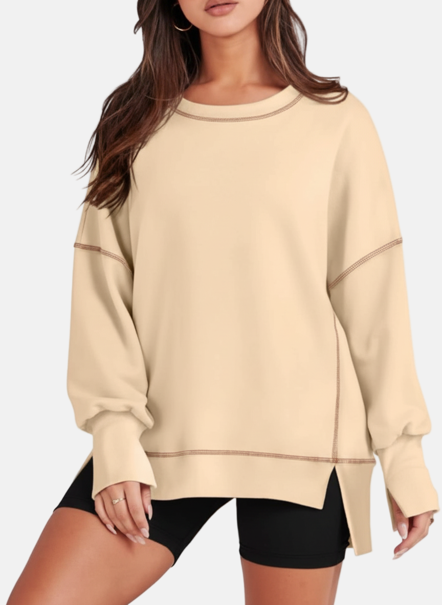 Oversized Sweatshirt Long Sleeve - Casual Pullover