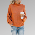 Women's Knit Sweater - Oversized Fit - Turtleneck - Soft and Warm