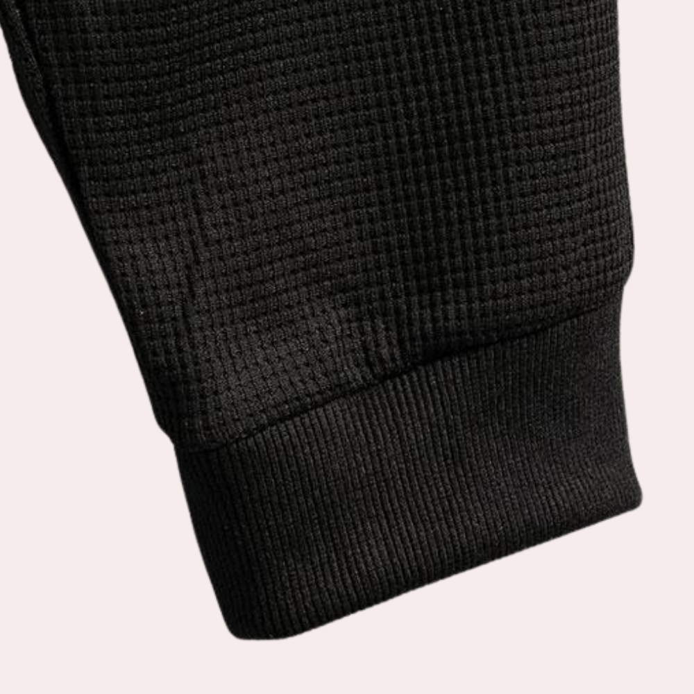 Classic Crew Neck Ribbed Knit Sweatshirt