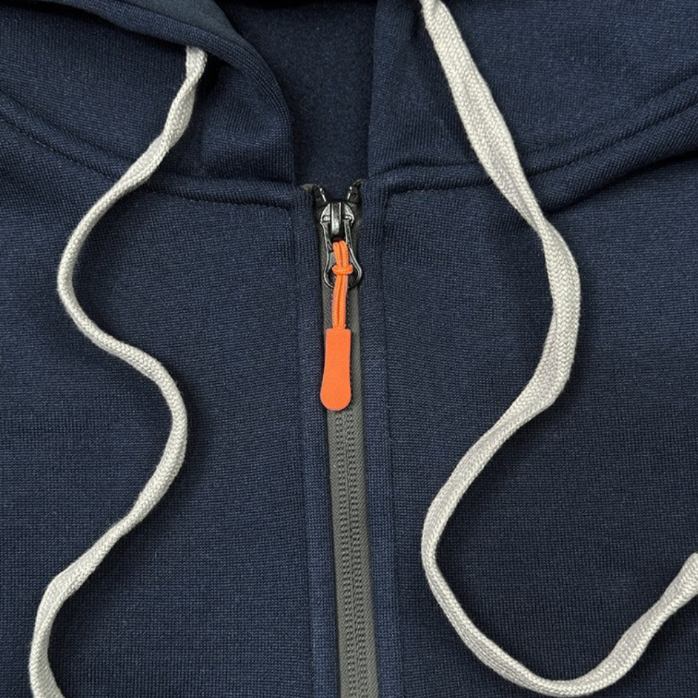 Relaxed Fit Half Zipper Adjustable Hoodie