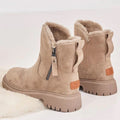 Women's Ankle Boots - Soft Suede Look - Warm Lined - Non-slip Sole - Zipper Closure