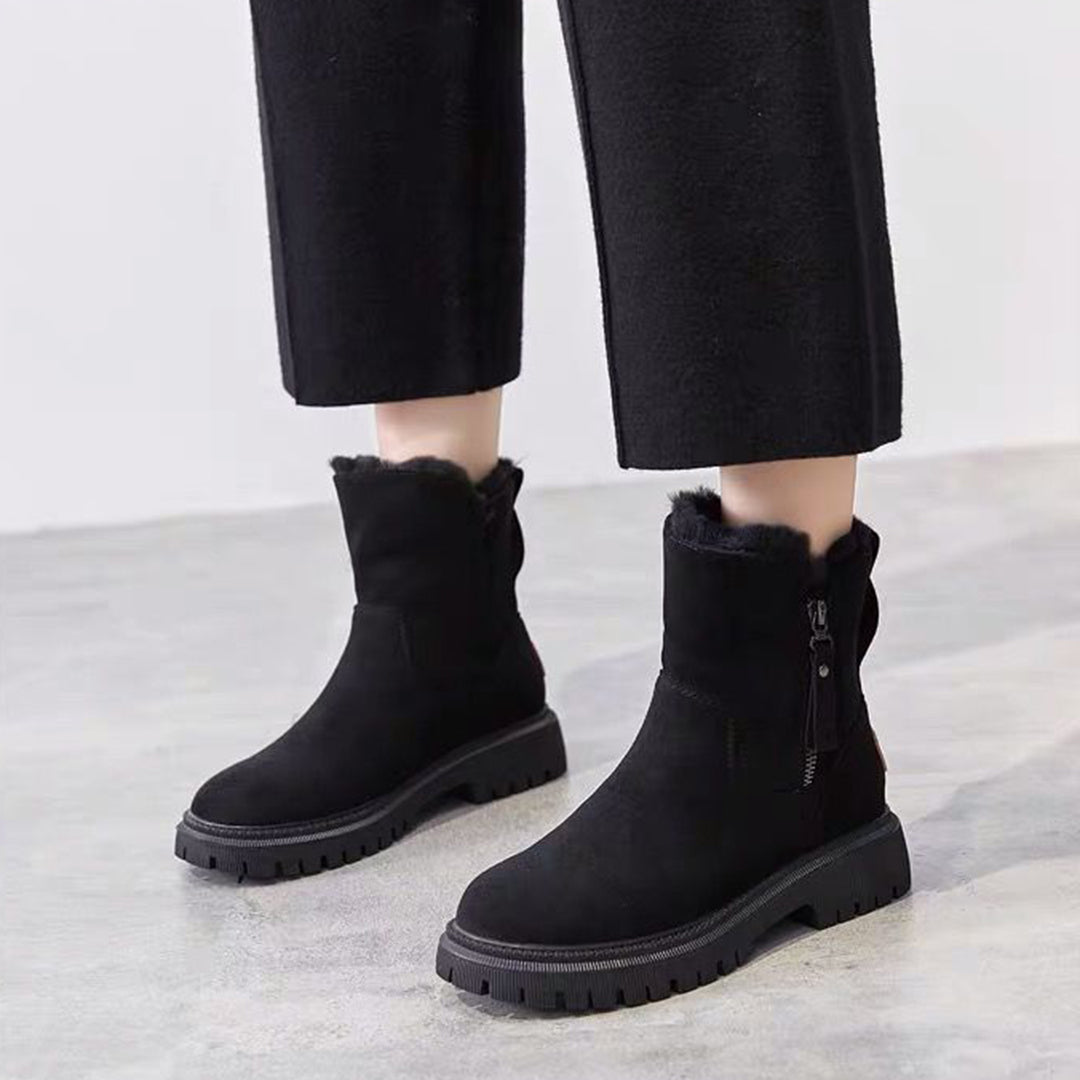 Non-slip Warm Lined Suede Look Ankle Boots