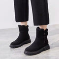 Women's Ankle Boots - Soft Suede Look - Warm Lined - Non-slip Sole - Zipper Closure