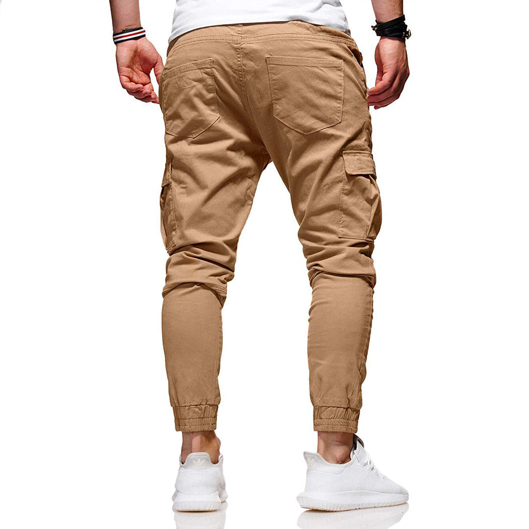 Adjustable Waist Elastic Cuff Tapered Cargo Joggers