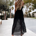 Women's Playsuit - Sleeveless Lace - Maxi Overlay - Elegant and Stylish