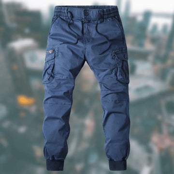 Relaxed Elastic Waist Multiple Pocket Cargo Joggers