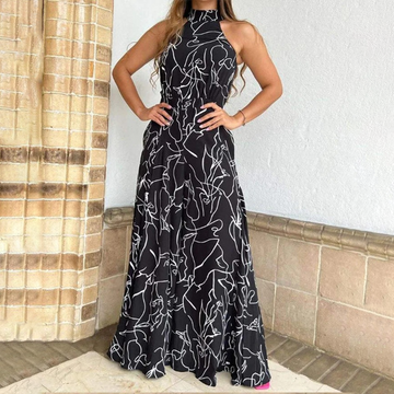 Halterneck Long Flowing Maxi Dress