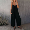 Women's Jumpsuit - Sleeveless with Spaghetti Straps - Loose Fit - Light and Breathable