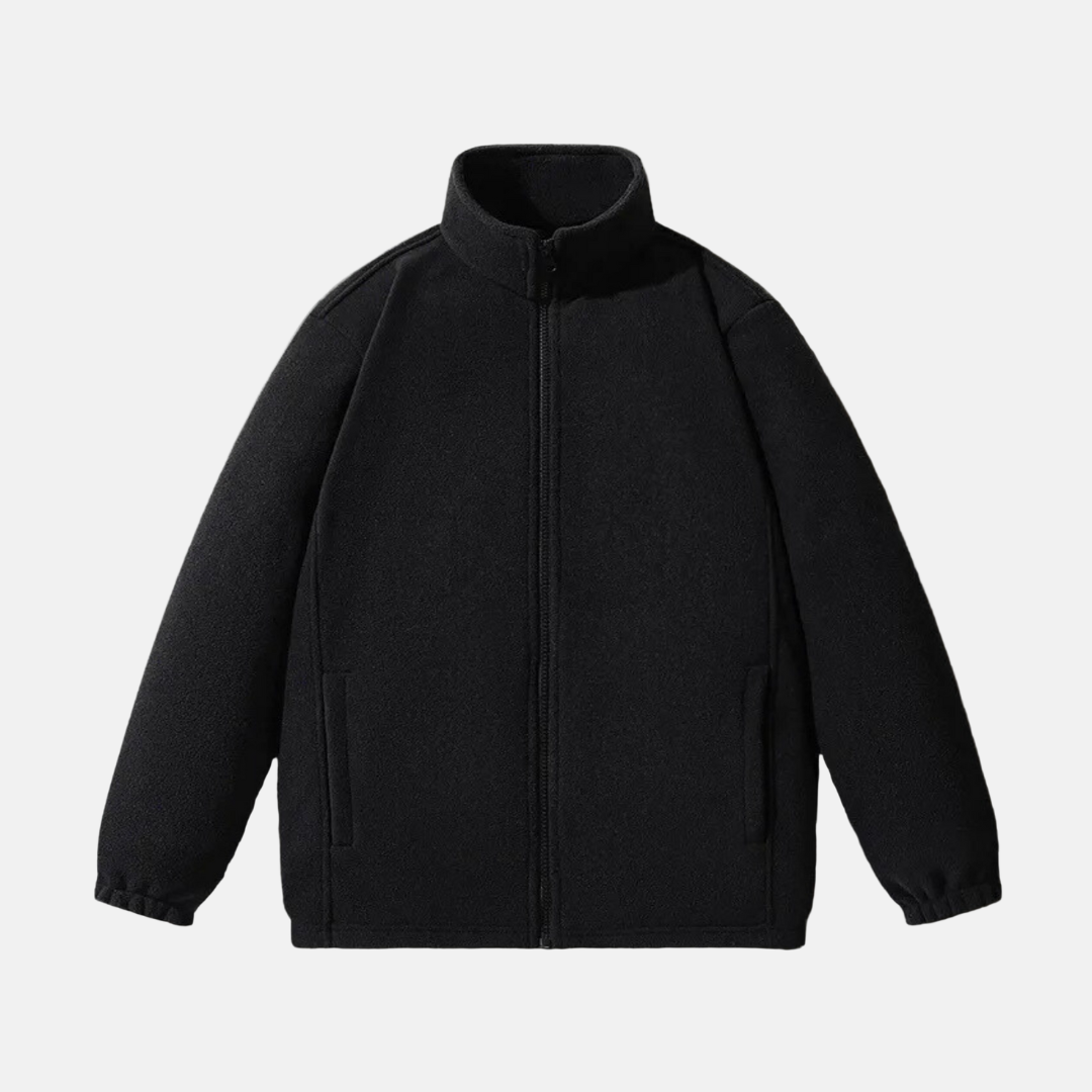 Fleece Relaxed Fit Stand-Up Collar Jacket