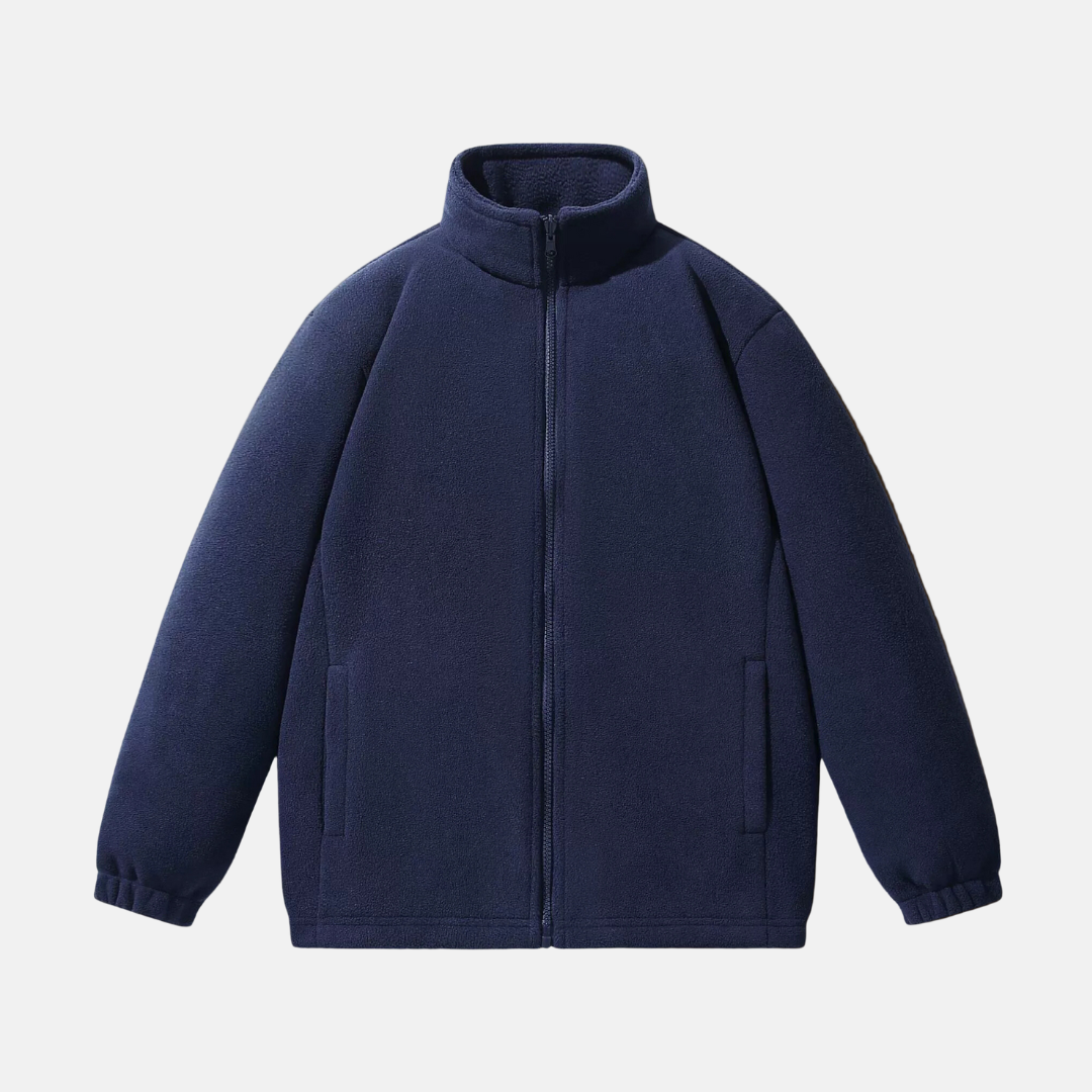 Fleece Relaxed Fit Stand-Up Collar Jacket