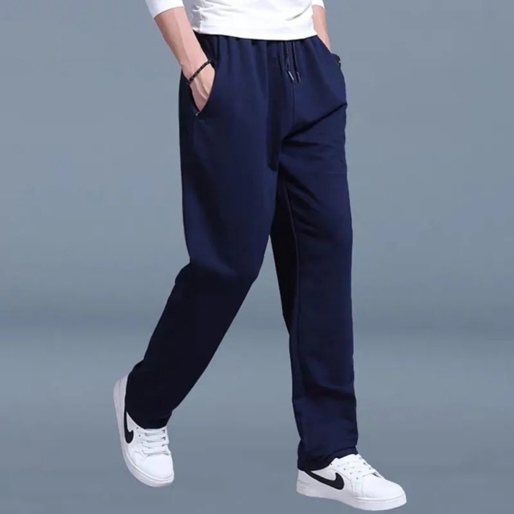 Soft Cotton Blend Relaxed Drawstring Jogging Pants