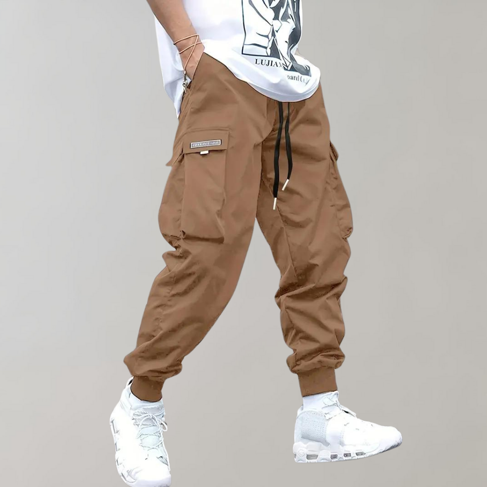 Relaxed Fit Adjustable Waist Cargo Joggers
