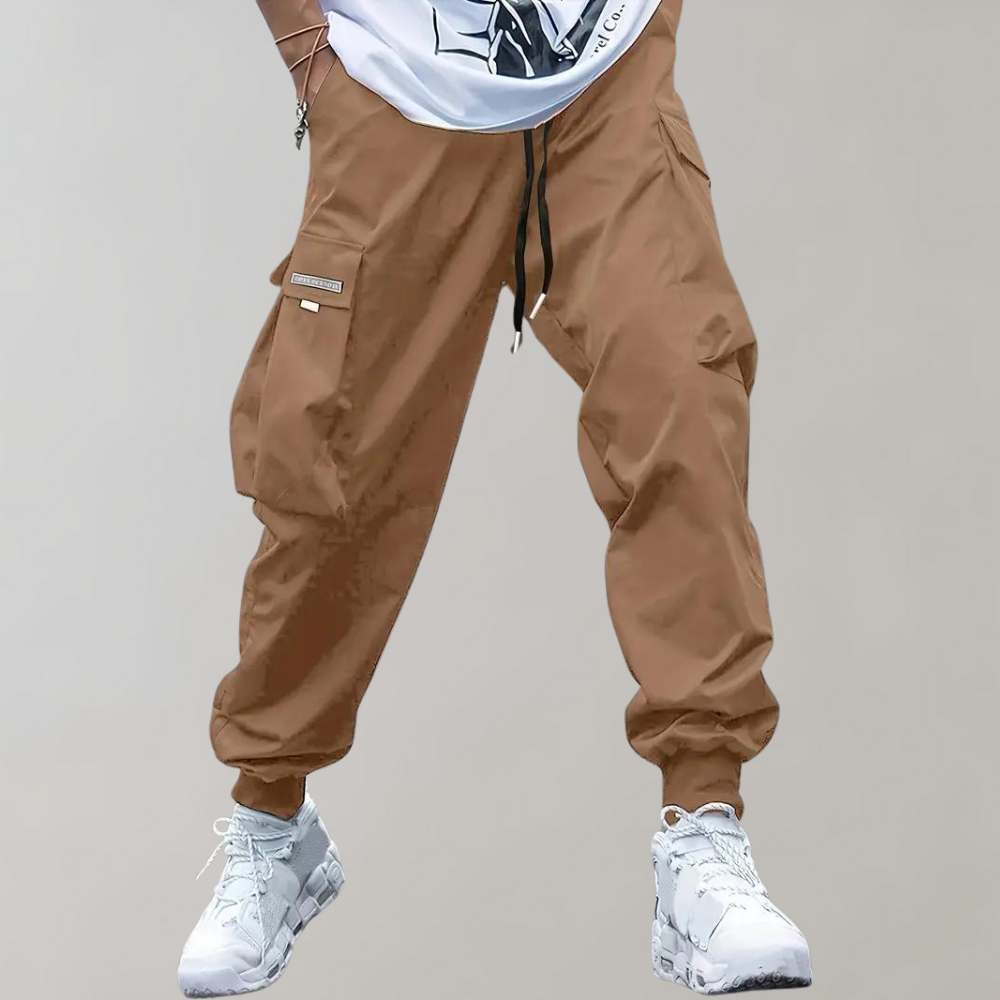 Relaxed Fit Adjustable Waist Cargo Joggers
