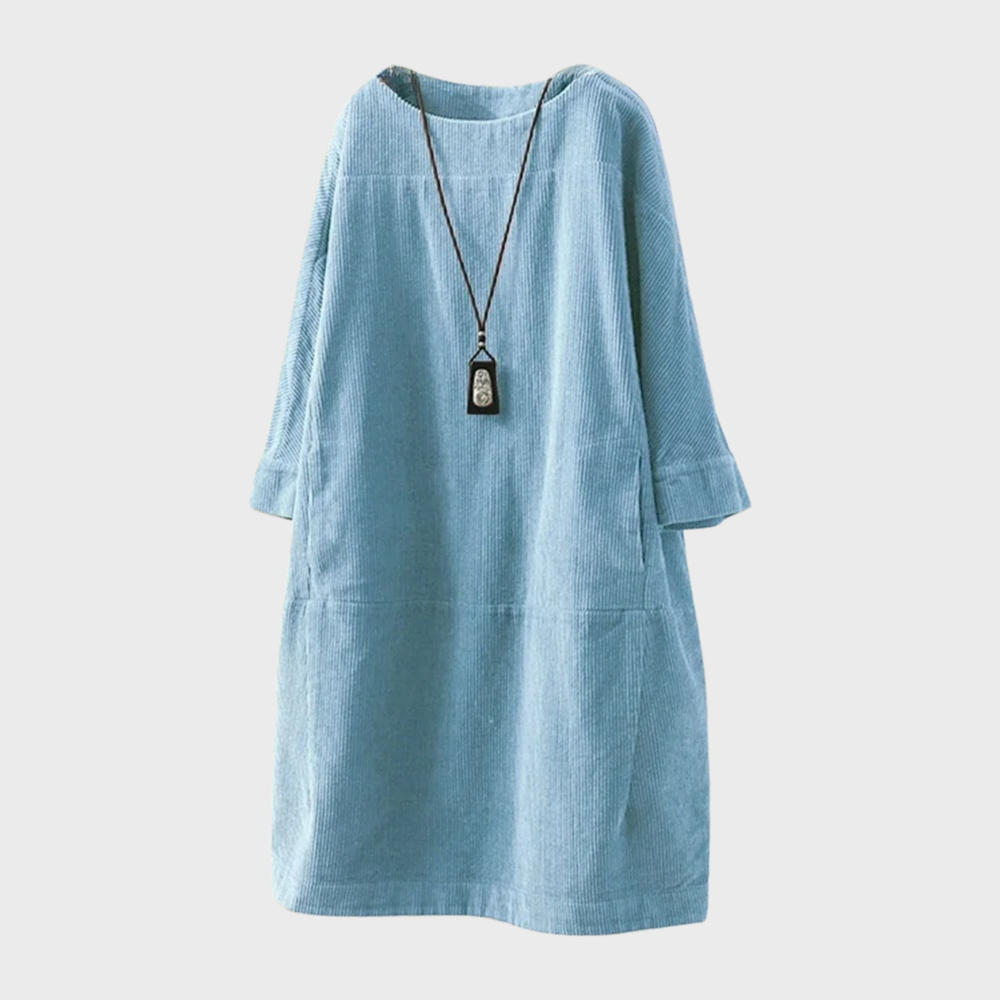 Velvet Loose Fit Round Neck Dress