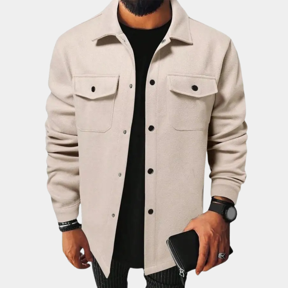 Casual Fit Classic Collar Overshirt Jacket