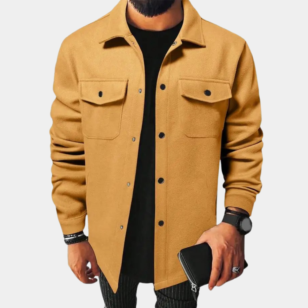 Casual Fit Classic Collar Overshirt Jacket