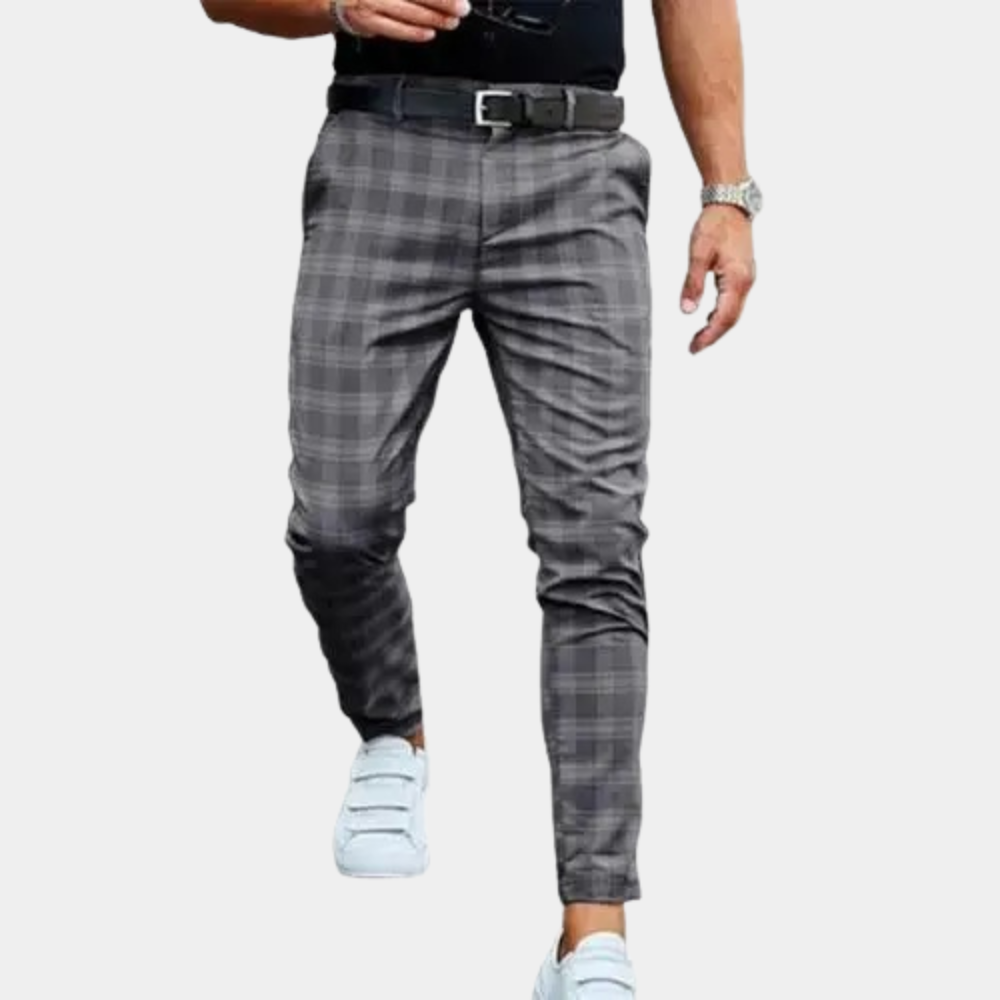 Classic Checkered Slim Fit Trousers