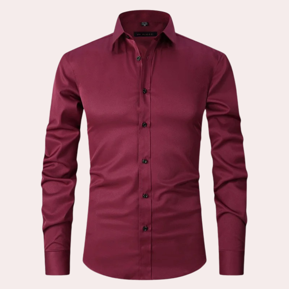 Long Sleeve Spread Collar Tailored Shirt