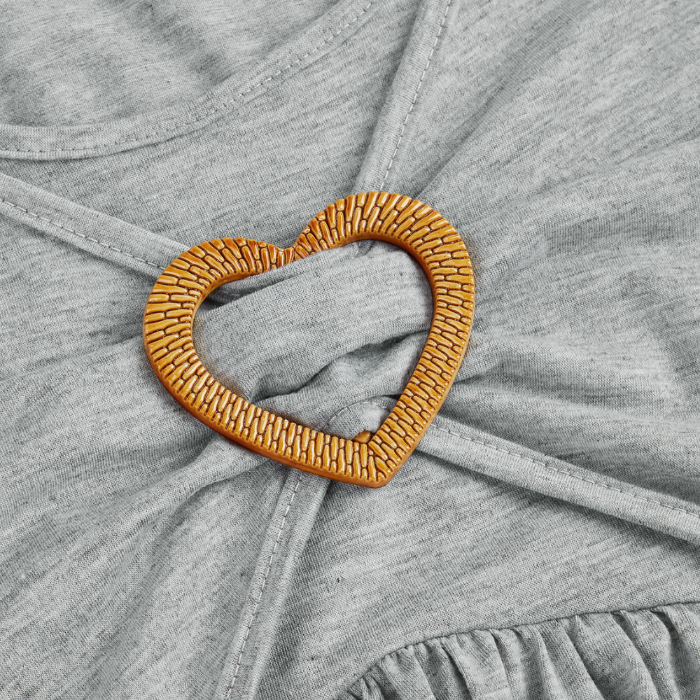 Women's Maxi Dress - Layered Design - Sweetheart Neckline - 3/4 Sleeves - Relaxed Fit