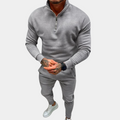 Men's Tracksuit - Comfortable Cotton - Relaxed Fit - Half-Zip Sweater & Elastic Trousers