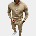 Men's Tracksuit - Comfortable Cotton - Relaxed Fit - Half-Zip Sweater & Elastic Trousers