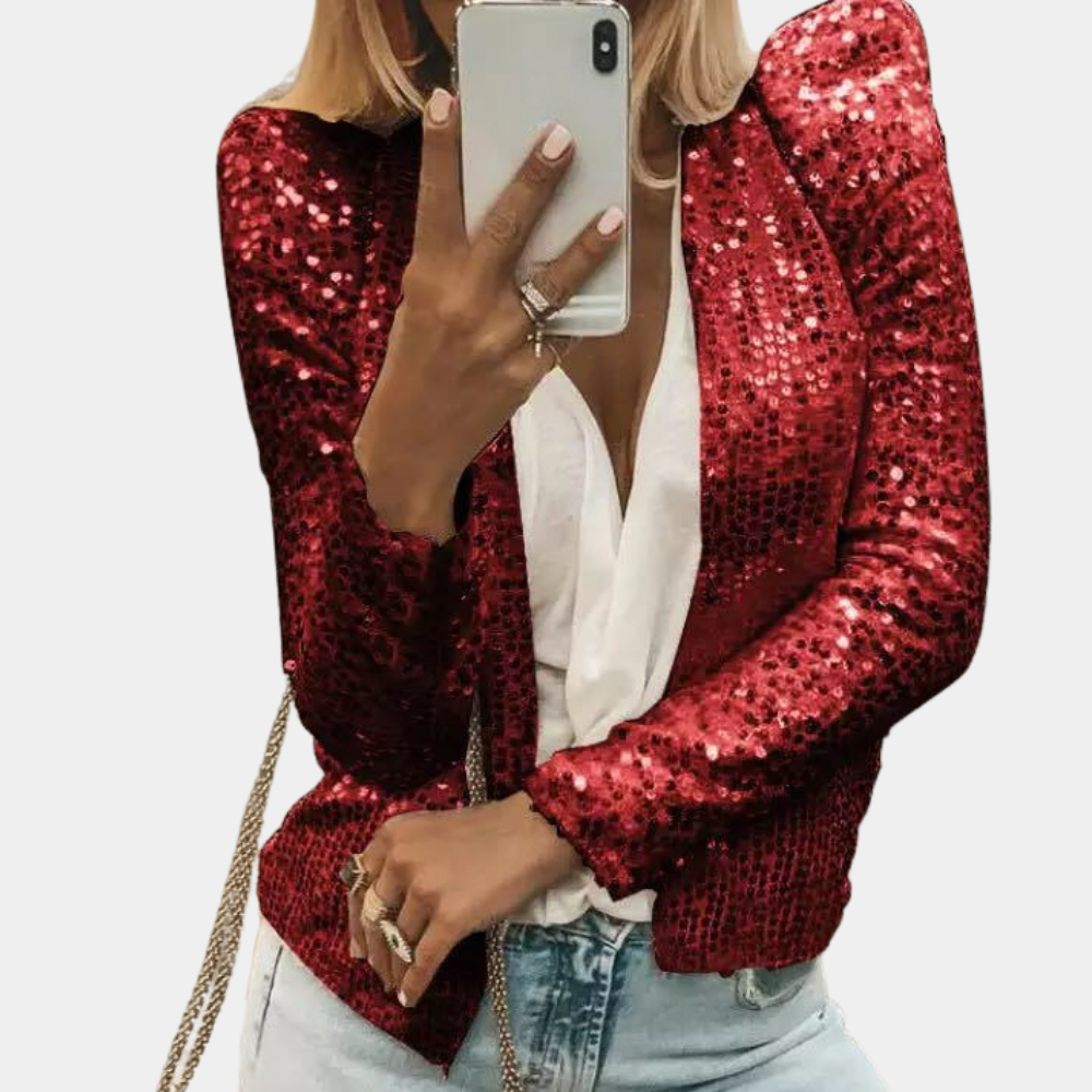 Women's Blazer - Sequin Design - Tailored Fit - Elegant Party Jacket