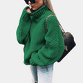 Women's Knit Sweater - Chunky Knit - High Neck - Oversized Fit - Soft and Warm