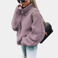 Women's Knit Sweater - Chunky Knit - High Neck - Oversized Fit - Soft and Warm