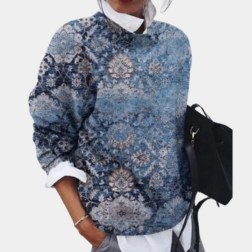 Soft Cotton Loose Fit Patterned Sweatshirt