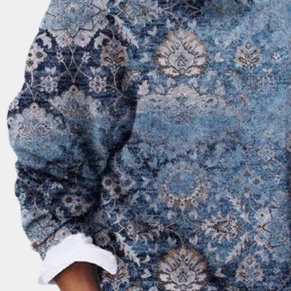 Soft Cotton Loose Fit Patterned Sweatshirt