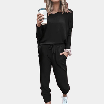 Long-Sleeve Crew Neck Jogger Loungewear Set