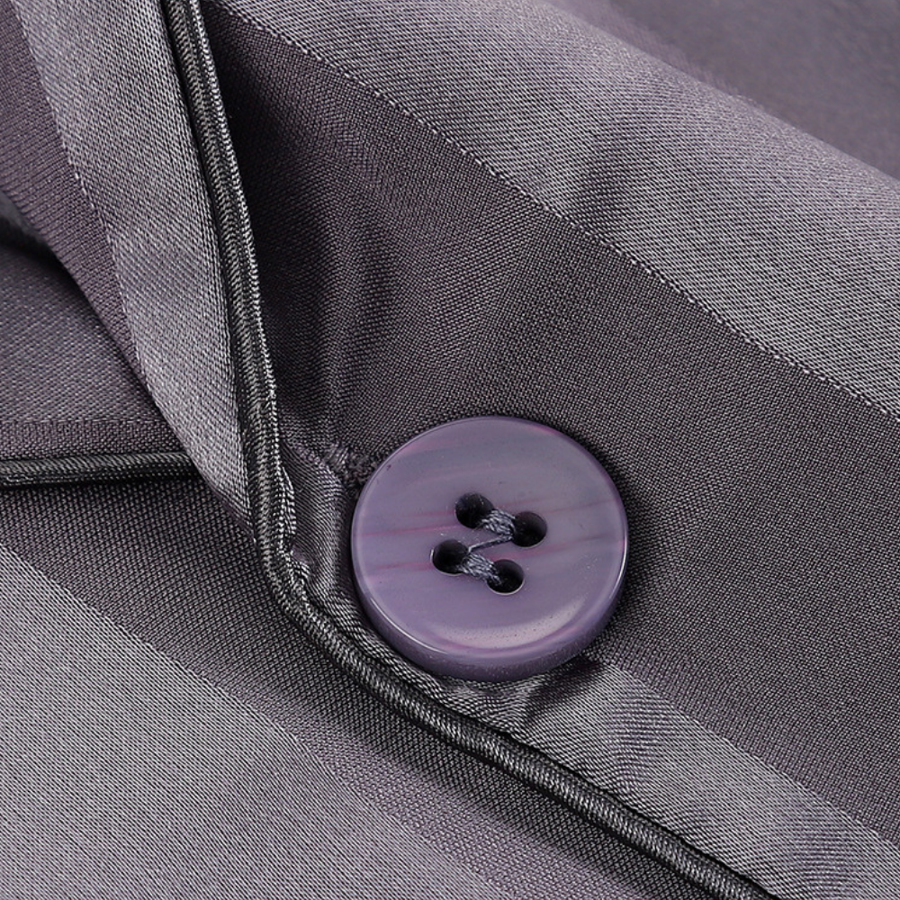 Satin Long-Sleeve Button-Front Pajama Set