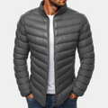Men's Puffer Jacket - Lightweight Quilted - Slim Fit - Windproof with High Collar