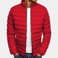 Men's Puffer Jacket - Lightweight Quilted - Slim Fit - Windproof with High Collar