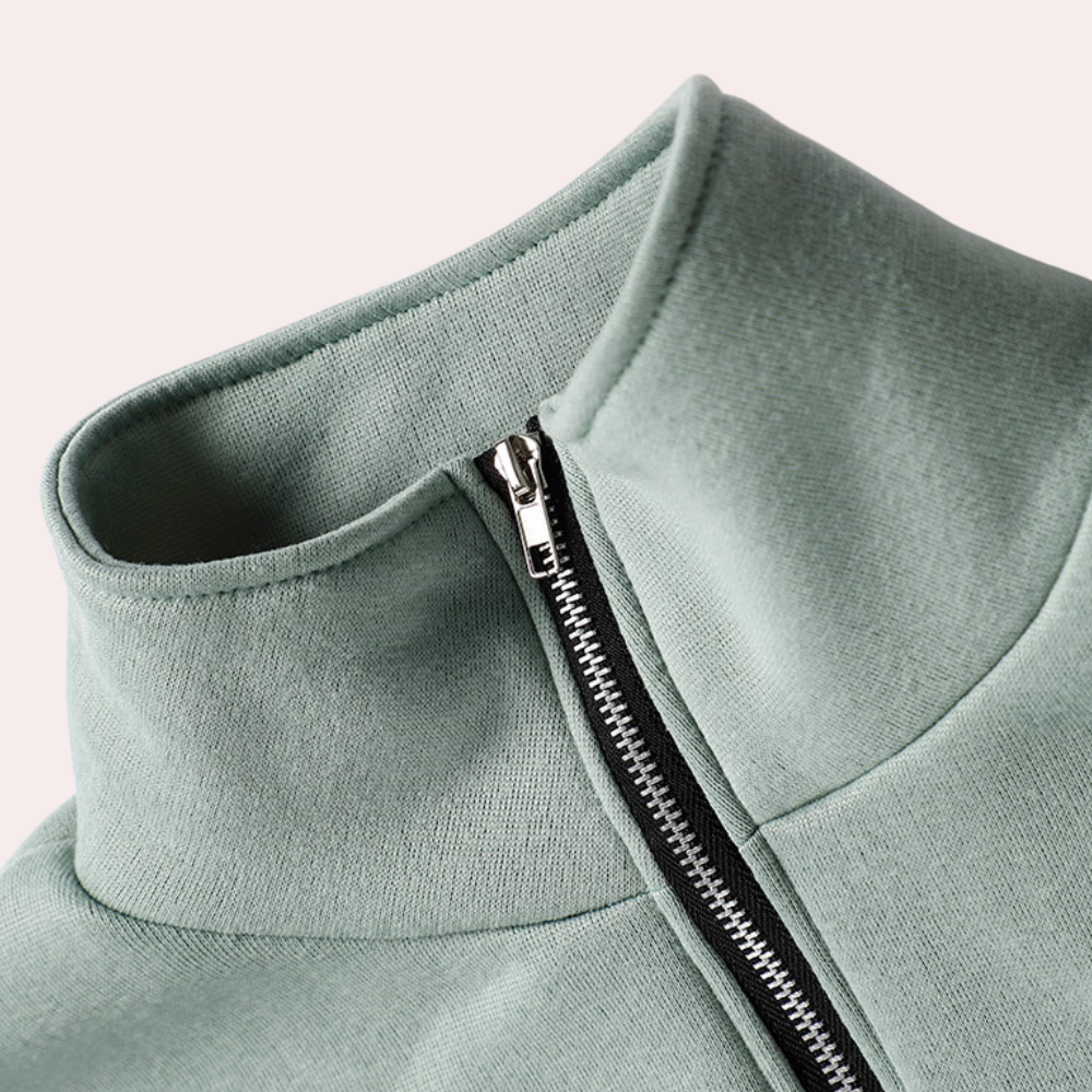 Women's Sweatshirt - Oversized Fit - Quarter Zip - Soft and Breathable