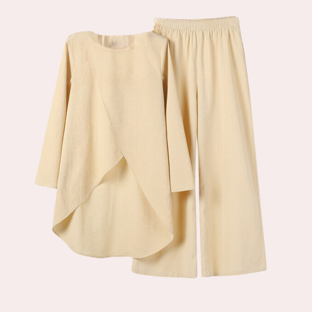 Asymmetric Wide-Leg Two-Piece Set