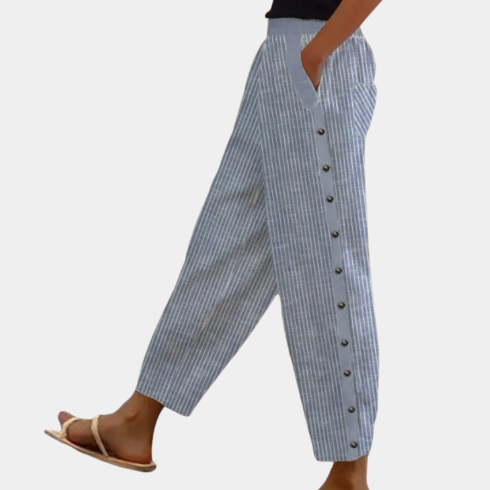 Light Comfortable Striped Relaxed Trousers