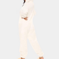 Women's Jumpsuit - Soft Fleece - Hood - Long-Sleeved Comfort Loungewear