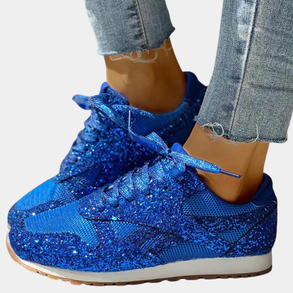 Glittering Breathable Padded Sole Sneakers