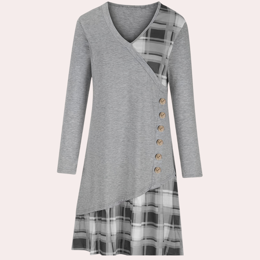 Asymmetric V-Neck Loose Tunic Dress