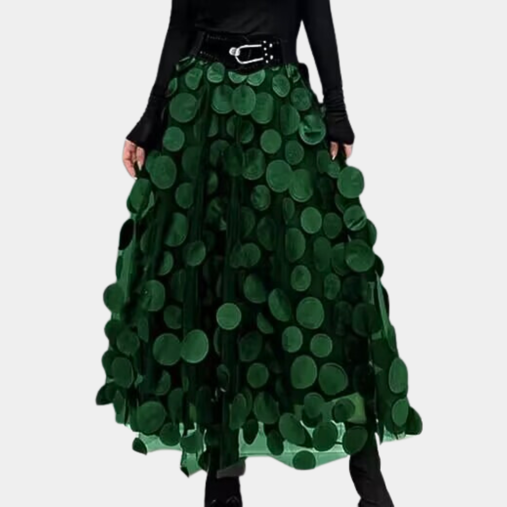 Voluminous Circular Applications Layered Skirt