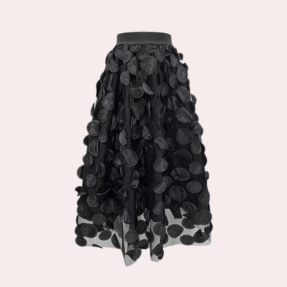3D Textured A-line Maxi Skirt